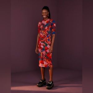 FARM Rio Red Wild Life Lenzing™ Ecovero™ Viscose Midi Dress